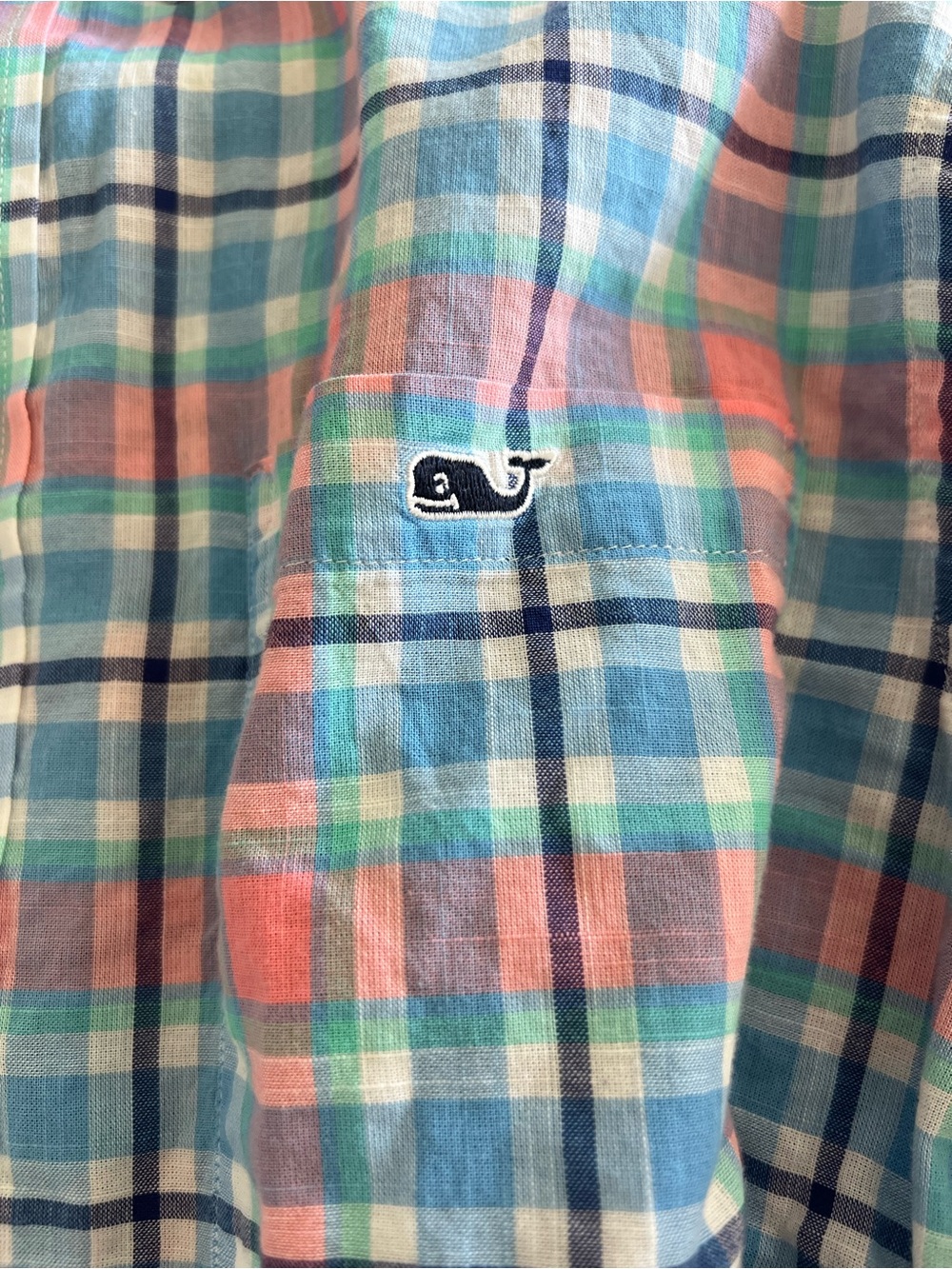 Vineyard Vines Pastel Plaid Button-Down in Blue, Pink & Green